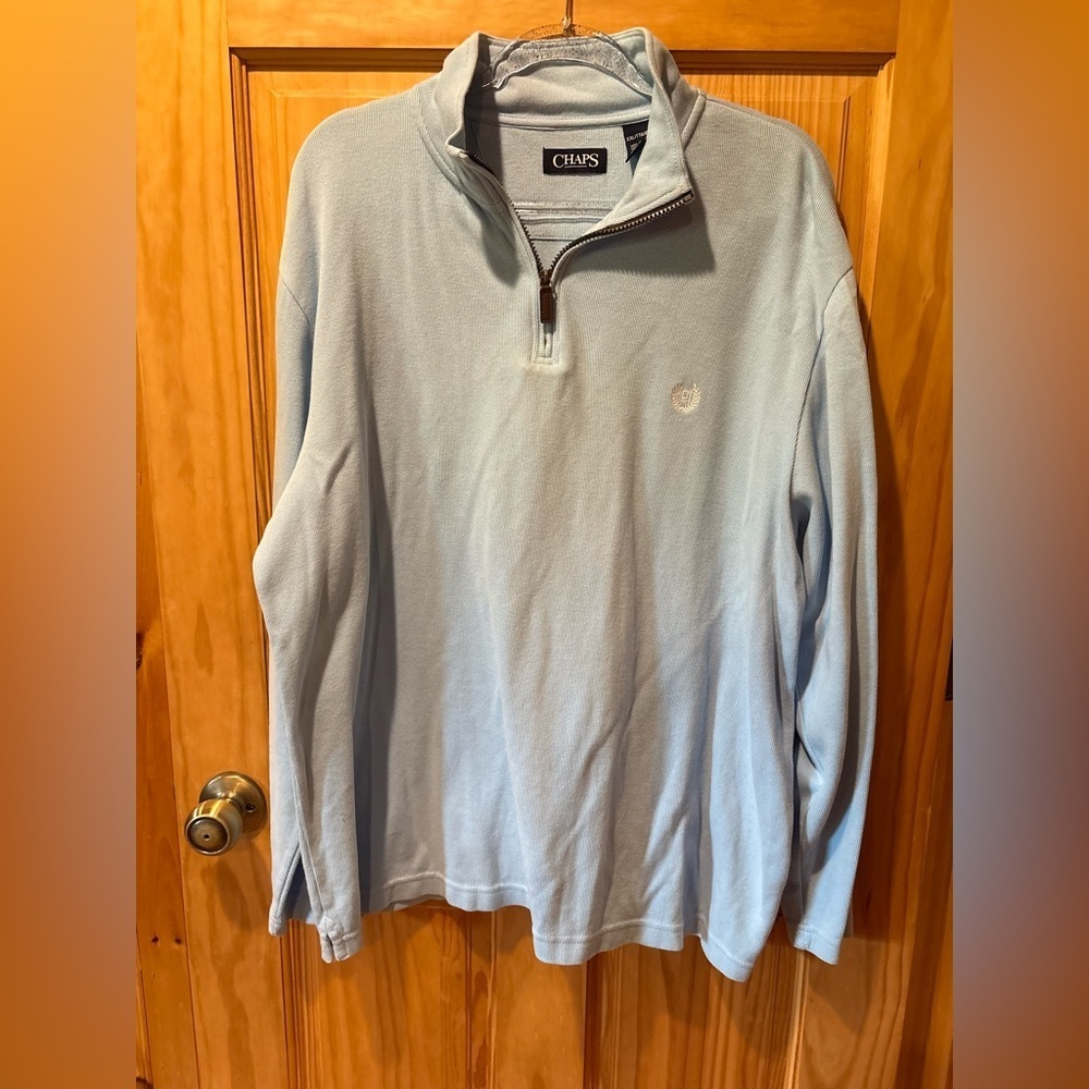 Chaps Sky Blue Half-Zip Sweater Mens XXL